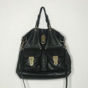 Mulberry black leather two way shoulder bag